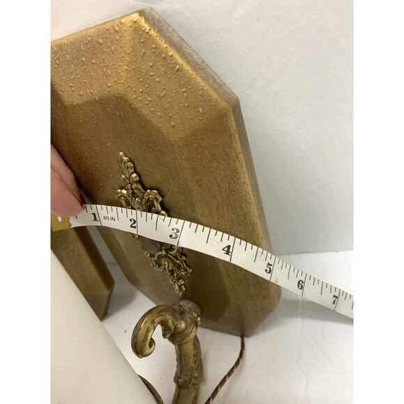 Vintage MCM Hollywood Regency Pair of Cylinder Wall Sconces - Picture 11 of 14